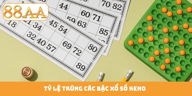 Tỷ lệ trúng các bậc xổ số Keno